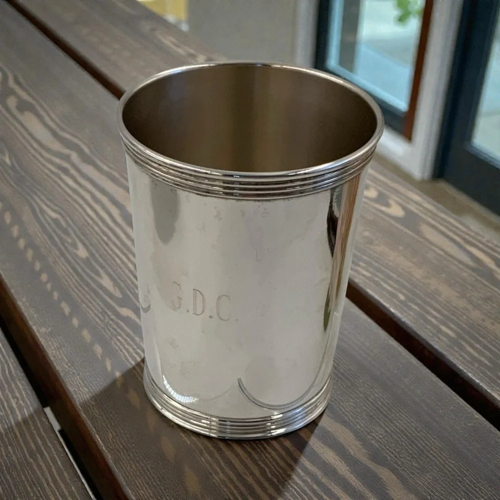 Vintage Sterling Silver Lot: Bread Tray, Bowl, Mint Julep Cup, 487 Grams, Marked - Picture 6 of 16